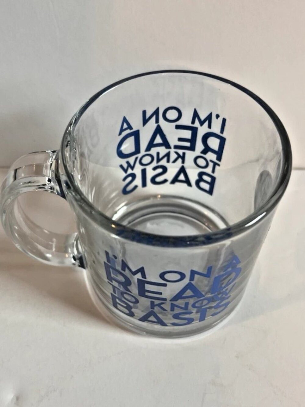 NEW Think Ink - I'm On A Read To Know Basis Glass Mug - Picture 3 of 4